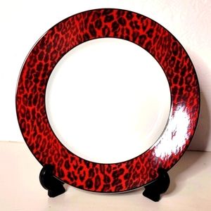 Neiman Marcus 95th Anniversary Red Leopard Breakfast Salad Plate 8" NWOT Japan